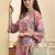 Yufta multi floral print a-line kurta trouser set
