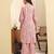 Yufta pink floral print a-line kurta trouser set kurta design show botton and piping