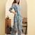 Yufta sea green floral print a-line kurta trouser set
