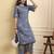 Yufta blue checked print straight kurta trouser set