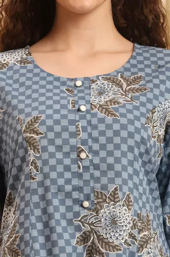 pink cotton a line kurta set