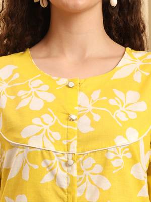 yellow pure cotton  kurta set 4