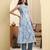 Yufta blue floral print a-line kurta trouser set