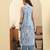 Yufta blue floral print a-line kurta trouser set