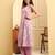 Yufta purple cotton flared kurta set