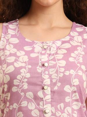 purple cotton flared kurta set 4