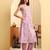 Yufta purple cotton flared kurta set