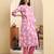 Yufta pink pure cotton straight kurta trouser set
