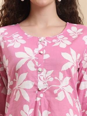 pink pure cotton straight kurta trouser set 4