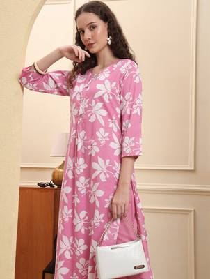 pink pure cotton straight kurta trouser set 5