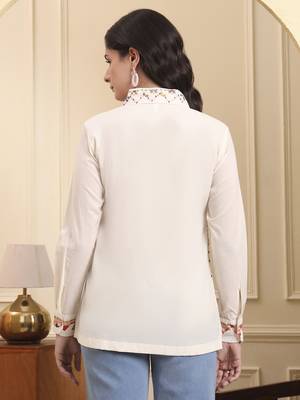 white pure cotton patchwork shirt top 3