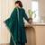 Yufta green zari wor a-line vichitra silk kurta palazzo dupatta set