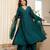 Yufta green zari wor a-line vichitra silk kurta palazzo dupatta set