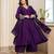 Yufta violet zari wor a-line vichitra silk kurta palazzo dupatta set
