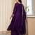 Yufta violet zari wor a-line vichitra silk kurta palazzo dupatta set