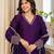 Yufta violet zari wor a-line vichitra silk kurta palazzo dupatta set