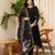 Yufta black resham embroidery a-line chanderi silk kurta trouser dupatta set