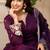 Yufta purple resham embroidery a-line chanderi silk kurta trouser dupatta set