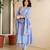 Yufta sky blue resham embroidery a-line chanderi silk kurta trouser dupatta set