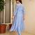 Yufta sky blue resham embroidery a-line chanderi silk kurta trouser dupatta set