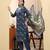 Yufta navy blue pure cotton kurta dupatta pant set