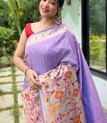 Lavender Rich Paithani silk blend Saree