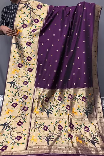 Purple Rich Paithani silk blend Saree