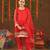 Red Cotton & Georgette Rangrez Suit Set with Gotta Work for Kids - Festive Wear