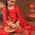 Red Cotton & Georgette Rangrez Suit Set with Gotta Work for Kids - Festive Wear
