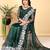 Dark Green Color Twill Net Cut Work Border Saree