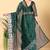 Dark Green Color Twill Net Cut Work Border Saree