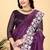 Plum Color Twill Net Cut Work Border Saree
