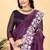Plum Color Twill Net Cut Work Border Saree