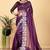 Plum Color Twill Net Cut Work Border Saree