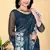 Teal Color Twill Net Cut Work Border Saree