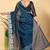 Teal Color Twill Net Cut Work Border Saree