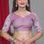 Lavender Color Twill Net Multi Color Embroidery Work Saree