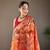 Orange Paithani silk blend Saree