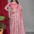 Peach Color Twill Net Multi Color Embroidery Work Saree