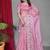 Pink Color Twill Net Multi Color Embroidery Work Saree