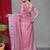 Pink Color Twill Net Multi Color Embroidery Work Saree