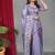 Purple Color Twill Net Multi Color Embroidery Work Saree