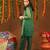 Green Cotton & Georgette Rangrez Suit Set with Beads Wor for Kids - Festive Wear