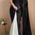 Black Two Tone Pari Lace Border Satin Saree