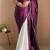 Dark Plum Two Tone Pari Lace Border Satin Saree