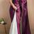 Dark Plum Two Tone Pari Lace Border Satin Saree