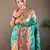 Rama Green Paithani silk blend Saree