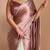 Light Mauve Color Two Tone Pari Lace Border Satin Saree