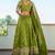 Dazzling Green Thread Embroidered Silk Mehendi Wear Lehenga Choli