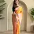 Yellow silk blend Sarees 